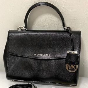 MICHAEL Michael Kors Satchel Top Handle Leather Crossbody Bag Small